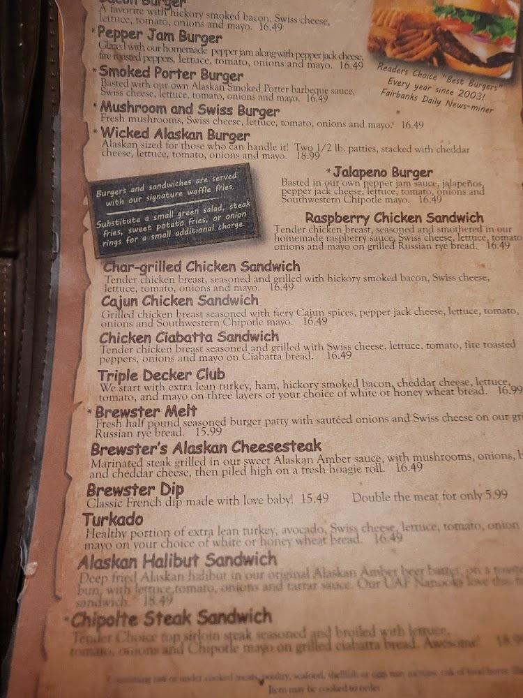 Brewster's Northgate Menu image 2